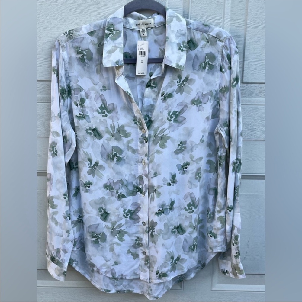 Cloth & Stone Tunic Top Lightweight Oversized High Low Hem Floral M